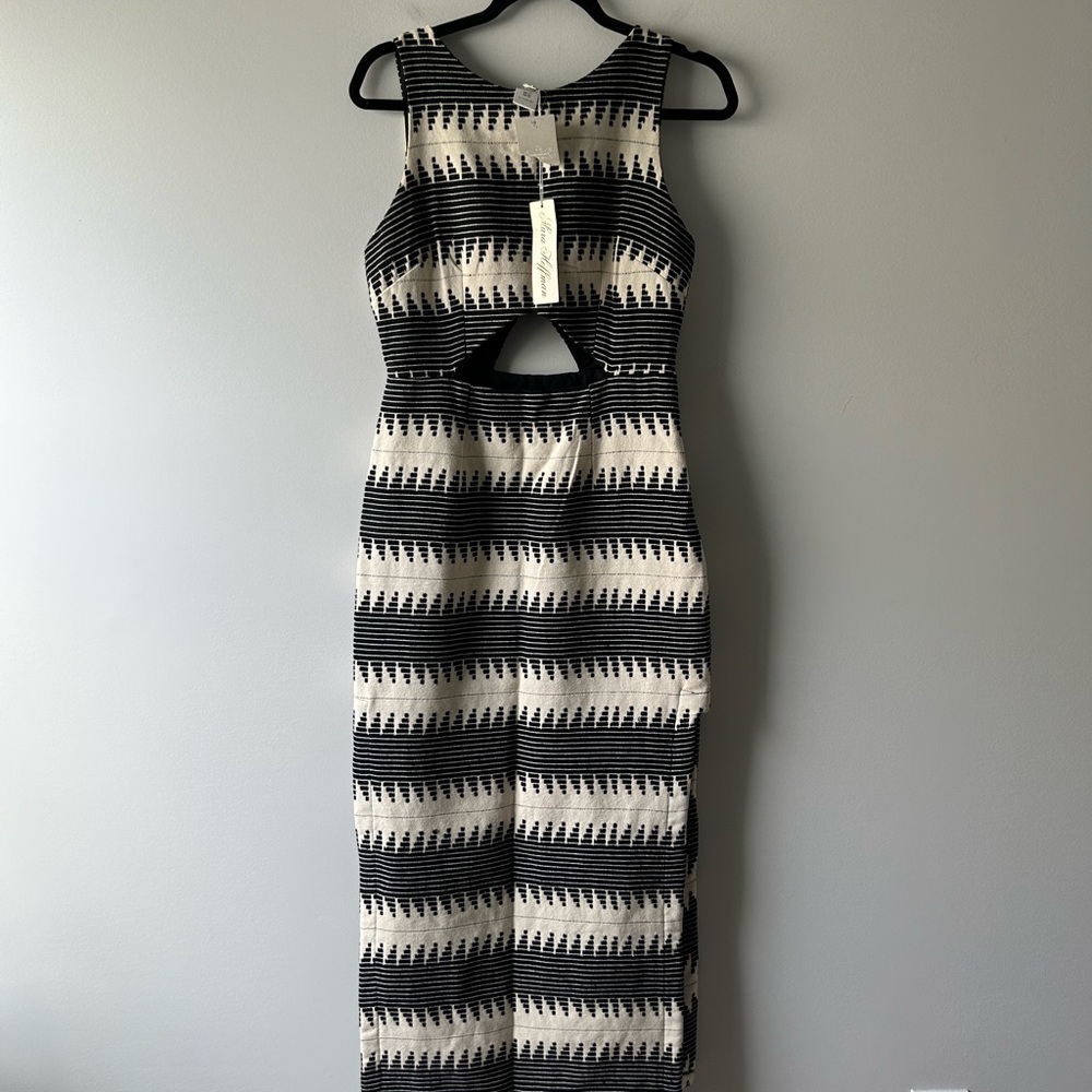 Mara Hoffman black and white textured sleeveless maxi dress